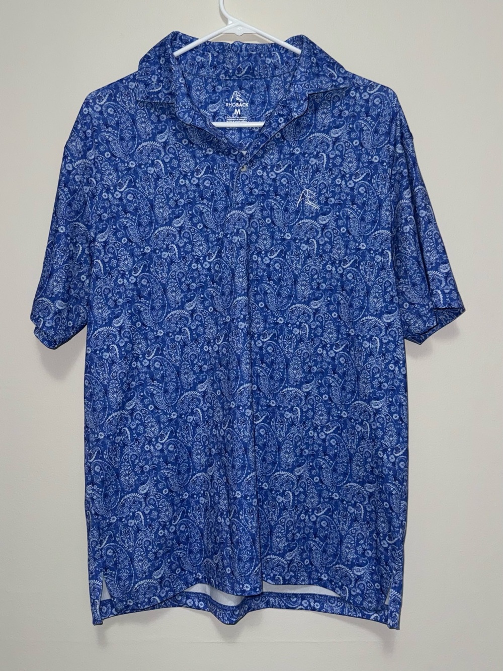 Rhoback Blue Paisley Short-Sleeve Polo